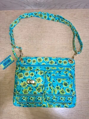 Bolso Bandolera MAGGI B French Country Acolchado Algodón Flor de Rosa Foto 1 de 4