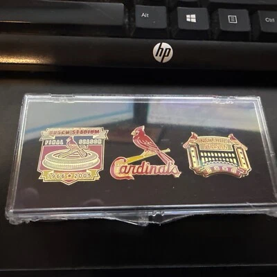 St Louis Cardinals Busch Stadium Final Season 1966-2005 3 Pin Set MLB Lapel Pin - Image 1 of 4