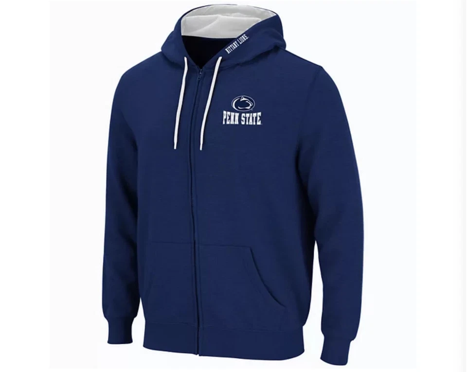 Penn State Mens Hoodie Full Zip Fleece Blue NEW S-M-L - Image 1 of 1