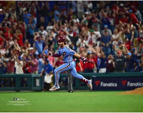 Bryce Harper Philadelphia Phillies Unsigned Walk Off Grand Slam Photograph Cover