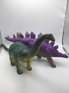 Large Dinosaurs Toys 15”-17” Set Of 2 1997 Plastic Vintage - Picture 1 of 5
