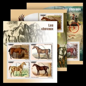 Horses MNH Stamps 2022 Niger M/S + 2 S/S - Picture 1 of 4