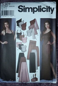 SIMPLICITY SEWING PATTERN 5301 MISSES SZ 4-10 EVENING TOP SKIRT PURSE UNCUT  - Bild 1 von 2