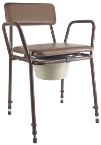 Aidapt Essex Height Adjustable Commode Chair (colour Brown) - Picture 1 of 3