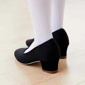 High Heel Ballet Shoes Dancing Gymnastics Girls Woman Character Teacher Shoes - Picture 1 of 9