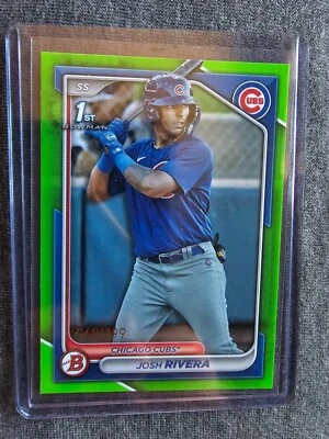 2024 Bowman - Prospects Neon Green Border #BP-115 Josh Rivera 068/399 (RC) - Image 1 of 2