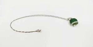 COLLANA CAMPANELLA FULL ZIRCONATA VERDE IN ARGENTO 925 RODIATO IN ORO 18KT - Foto 1 di 3