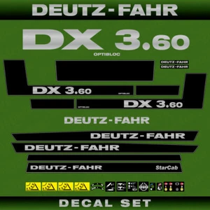 Deutz-Fahr DX 3.60 Optibloc StarCab Tractor Decal Aufkleber Adesivo Sticker Set - Picture 1 of 7