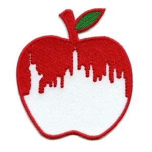 New York Skyline Apple Iron On Patch - Picture 1 of 2