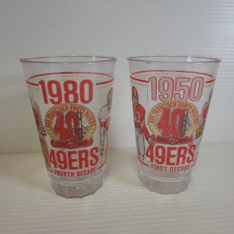 San Francisco 49ers McDonalds glasses plastic 1980s 1950s preowned kitchenware Cover