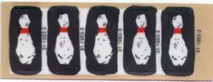 Williams Flintstones Pinball Machine Drop Target Decal Set BOWLING PINS - Picture 1 of 1