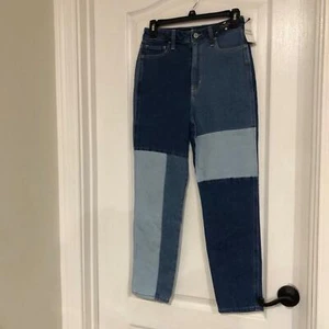 Jeans donna Hollister ultra alti mamma vintage elasticizzato taglia W25/L27 blu - Foto 1 di 13