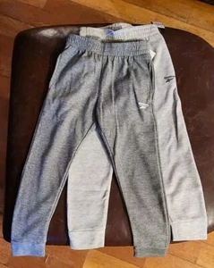 Reebok Fleece Jogger Pants Boys Size Small (8) 2 Pk Lt. Grey & Heather - Picture 1 of 3