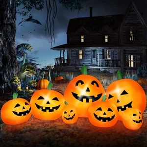 7.5 FT Halloween Blow Up Pumpkin Inflatables Decorations Outdoor Blow Up Pump... - Picture 1 of 9
