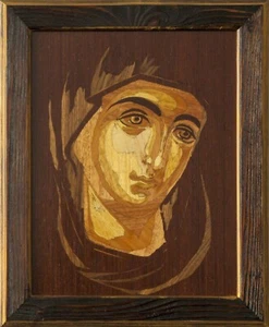Dio Madre immagine in legno cristiana Vergine Maria legno appeso alla parete art - Imagen 1 de 15