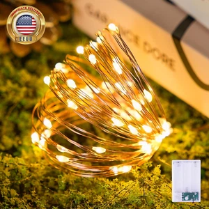 Warm White Fairy Lights Battery Operated Christmas Lights: 50 LED Twinkle Fairy - Picture 1 of 7