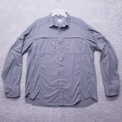 Camisa REI Gris L Manga Larga Para Hombre Malla Ventilada Exterior Senderismo Camping Foto 1 de 4