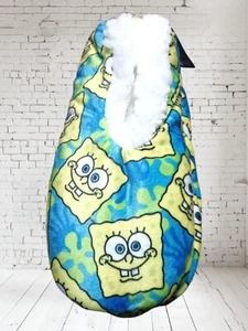 Pantalones Cuadrados Bob Esponja Nickelodeon Zapatillas Sherpa Difusas M/L Talla 13-4 Nuevos con Etiquetas - Imagen 1 de 3