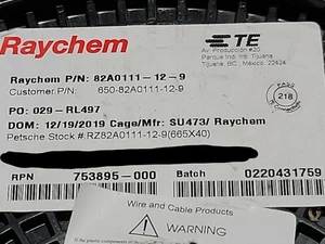Raychem/TE 82A0111-12-9 #12awg Tinned Copper ETFE Fine Stranded Wire White /25ft - Picture 1 of 7