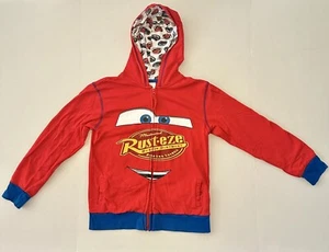 DISNEY Store Cars Lightning McQueen Boy Hooded Jacket Rust eze Red size 10 - Picture 1 of 5