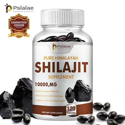 PSLALAE 120pcs Reines Himalaya-Shilajit 10000mg –Fulvosäure – Fördert Ausdauer Und Kraft