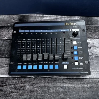 FOR PARTS OR REPAIR Lite-Puter C-801 8 Channel Light Dimmer Control Console - Image 1 of 4