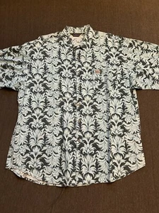 Quiksilver Hawaiian Shirt Men’s Size XL Blue Design Surfing - Picture 1 of 5