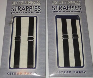 2X Lily of France Black Bra Strap Strappies Straps Packs - Picture 1 of 3
