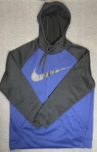 Suéter con capucha Nike mediano Dri-Fit negro y azul - Imagen 1 de 8