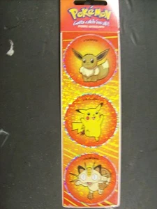 3 Pokemon funkelnde Holofolie Aufkleber Set Eevee Pikachu Meowth - Bild 1 von 1