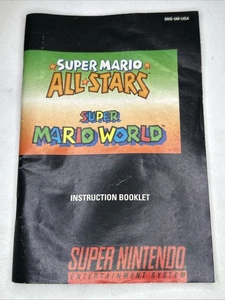 Super Mario All Stars Super Mario World Manual Only Nintendo SNES - Picture 1 of 2