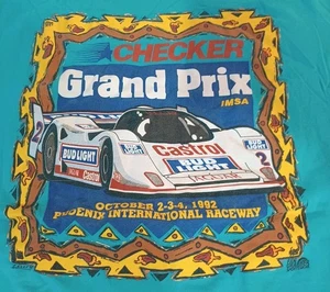 Maglia Vintage 1992 IMSA Checker Grand Prix Phoenix International Raceway Hanes XL - Foto 1 di 5