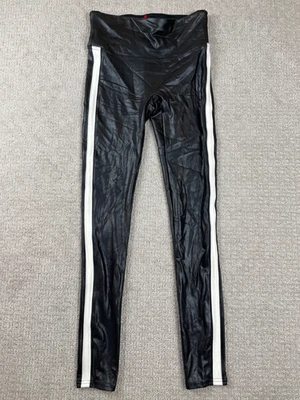 Leggings Spanx Mujer Talla S Control Abdomen Imitación Cuero Negro Blanco Rayas Foto 1 de 4