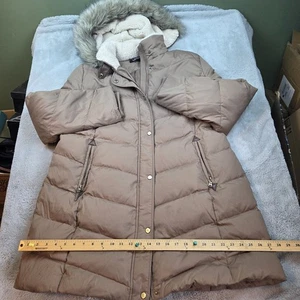 Ralph Lauren Womens 2XL Down Puffer Quilted Fleece Lined Hooded Fur Full Zip LRL - Picture 1 of 19