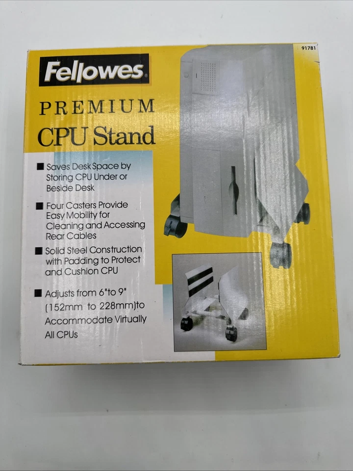Soporte de CPU móvil Fellowes soporte de torre de computadora con ruedas giratorias se adapta a la mayoría de las PC Foto 1 de 4