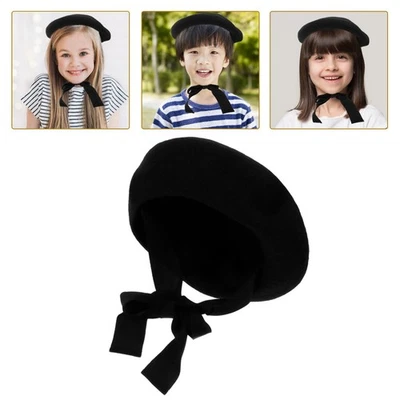  Boina para niños Sombrero Boina de moda Sombrero Boina de lana Sombrero Niños Accesorio para el cabello Pequeño Foto 1 de 4