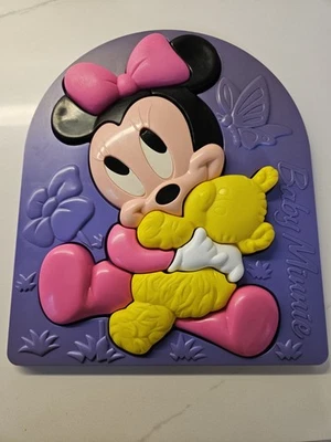 Винтажный. 1980-е Disney Baby Minnie Mouse 3D головоломка лоток дошкольные пластиковые игрушки Arco. - Изображение 1 из 4