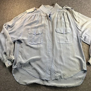 Vintage 80er Liz Claiborne Bluse Gr. 14 blau 80s Seide Preppy Karriere - LESEN - Bild 1 von 20