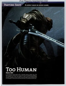 Too Human Xbox 360 Baldur Nordic Mythology Spiel 2008 Ganzseite Printanzeige - Bild 1 von 4