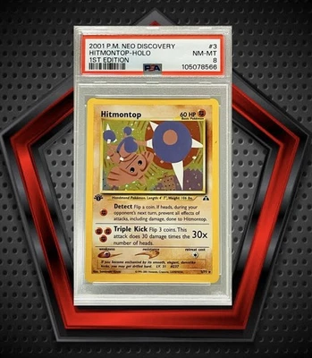 Hitmontop *PSA 8* 2001 Pokemon Neo Discovery 1st Edition Holo #3 - Image 1 of 3