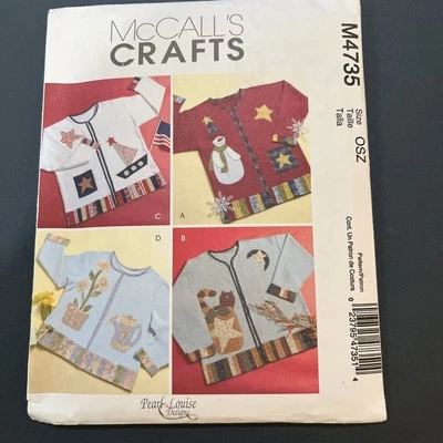 McCall's M4735 Sewing Pattern, Seasonal Appliques for Sweatshirt, UNCUT - Image 1 of 2