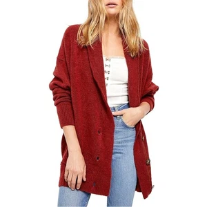 Free People Eukalyptus Strickjacke Oversized Ziegelrot - Bild 1 von 8