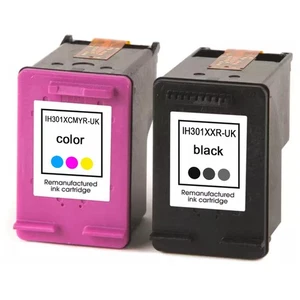 Reman 301 XL Tintenpatronen für HP Drucker - Schwarz/Farbe - 2 Tinten (Set) - Bild 1 von 1