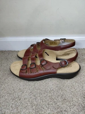 SAS Women’s Shoes Brown Leather San Antonio Sandals Size 8.5 S - Image 1 of 4