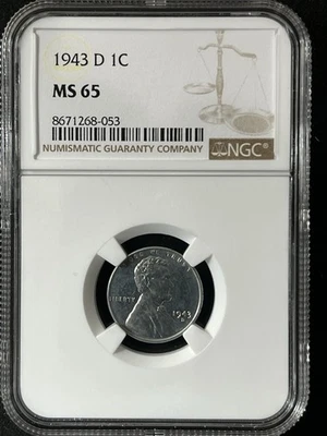 1943-D 1C  Lincoln Wheat One Cent NGC MS65   8671268-053 - Image 1 of 2