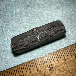 Printing Block “ Decorative Ornamental “ Beautiful Details! Copper on Lead - Picture 1 of 5