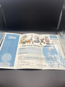 Certificado de acciones original de Walt Disney 28 de mayo de 1997 acciones comunes 2 acciones - Imagen 1 de 14