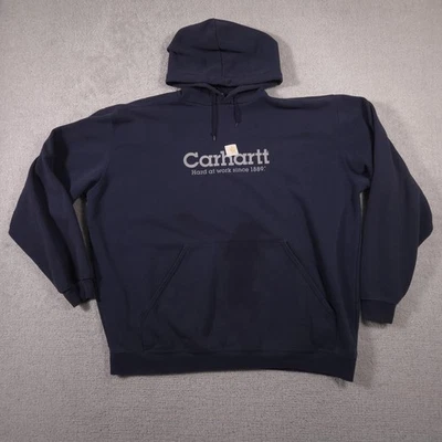 Sudadera con Capucha Carhartt Para Hombres 3XL Alta Azul Marino Pullover Sudadera Gráfica Ropa de Trabajo Foto 1 de 4