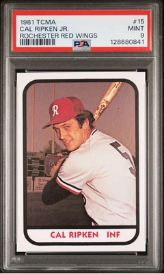 1981 TCMA ROCHESTER RED WINGS #15 CAL RIPKEN JR. RC HOF PSA 9 MINT - Image 1 of 3