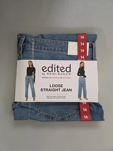 Edited by Remi Bader Women's Loose Straight Jean Size 14 Authentic NIP High Rise - Picture 1 of 5